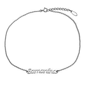 Sterling Silver Personalized Mini Name Ankle Bracelet