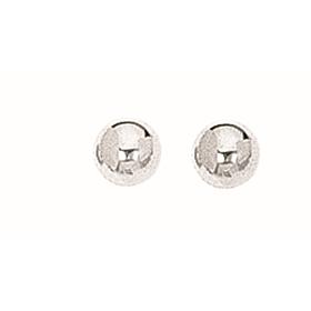 Sterling Silver Polished Ball Stud Earrings - 3/16"