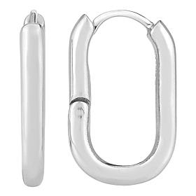 Sterling Silver Polished Oval Link Earring