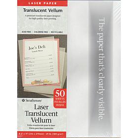 Strathmore Translucent Vellum for Laser Printers 8.5" x 11"  50-Pack