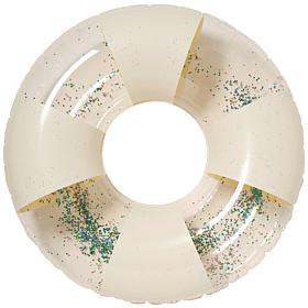 SunnyLiFE Cotton Candy Stripe Inflatable Pool Ring Float with Glitter