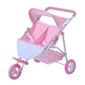 Teamson Kids Olivia's World Twinkle Stars Princess Doll Twin Stroller