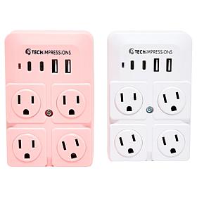 Tech Impressions 2
pack Surge Protectors with Rotating Outlets