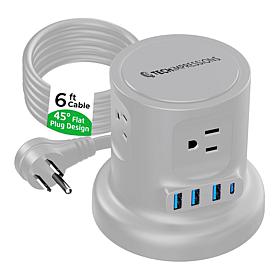 Tech Impressions 8-Device Charging Cube with Retractable Cord