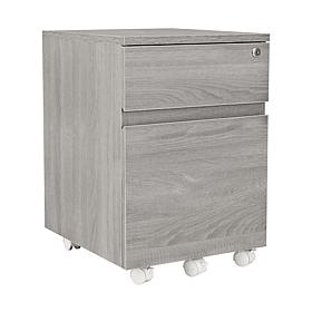 Techni Mobili 2 Drawer Rolling Filing Cabinet with Storage - Grey
