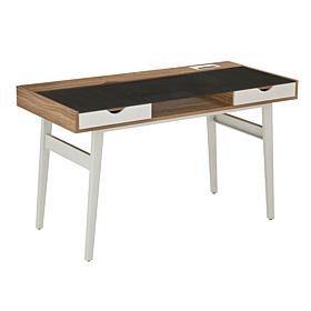 Techni Mobili Compact Computer Desk with Multiple Storage - Walnut