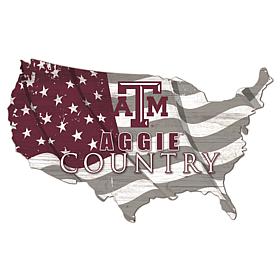 Texas A & M University USA Shape Flag Cutout
