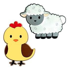 The Stamps of Life Chick and Sheep A2 Card Fold-it Die Set Bundle