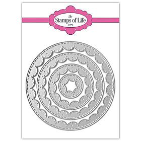 The Stamps of Life Inside Scallop Circles Die Set
