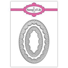 The Stamps of Life Inside Scallop Ovals Die Set
