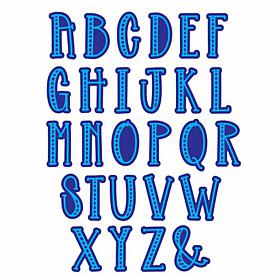 The Stamps of Life Striped Alphabet Die Set