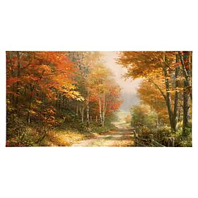 Thomas Kinkade A Walk Down Autumn Lane - 16" x 31" Gallery Wrapped ...