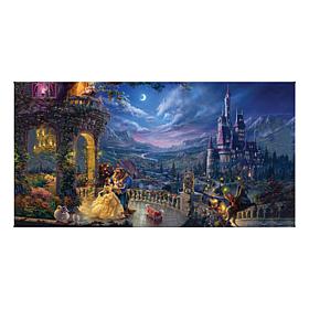 Thomas Kinkade Disney Beauty and the Beast Dancing in the Moonlight...