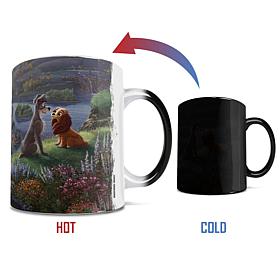 Thomas Kinkade Disney Lady and the Tramp Falling in Love Morphing Mug