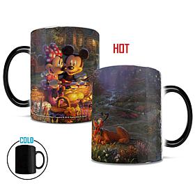 Thomas Kinkade Disney Mickey and Minnie Campfire Heat-Sensitive Mug