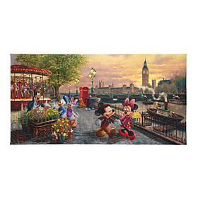 Thomas Kinkade Disney Mickey and Minnie in London - 16" x 31" Galle...