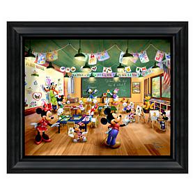 Thomas Kinkade Disney Mickey and Minnie Schoolhouse - 16" x 20" Bru...