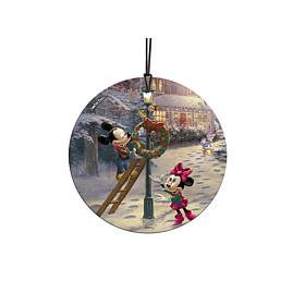 Thomas Kinkade Disney Mickey's Victorian Christmas Hanging Glass