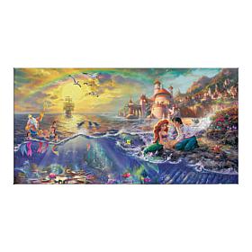 Thomas Kinkade Disney The Little Mermaid - 16" x 31" Gallery Wrappe...