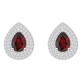 Top Choice Gems 8x5mm Pear-Shaped Gem and White Topaz Stud Earrings