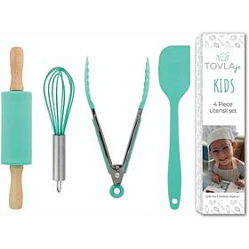 Tovla Jr. Kids Cooking Set - Spatula, Whisk, Tongs & Rolling Pin