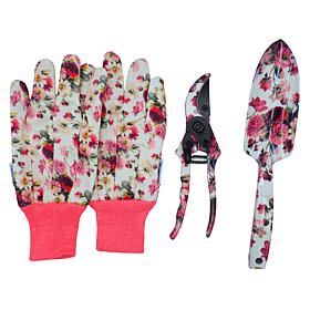 Tower Hill by Christie Brinkley 3pc Garden Set- Gloves, Shears, Shovel