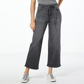 Tower Hill by Christie Brinkley Belted Wide-Leg Ankle Jean