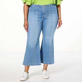 Tower Hill by Christie Brinkley Crop Flare Jean with Seam Detail