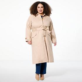 Tower Hill by Christie Brinkley Embroidered Trench Coat