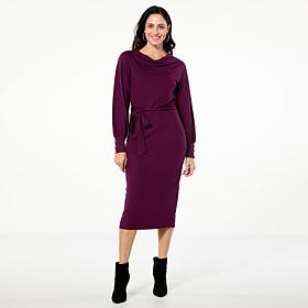 Tower Hill by Christie Brinkley Knit Cowl Neck Dress