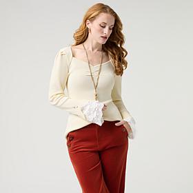 Tower Hill by Christie Brinkley Lace Cuff Top