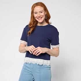 Tower Hill by Christie Brinkley Lace Detail T-Shirt