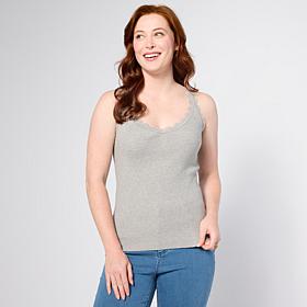 Tower Hill by Christie Brinkley Lace-Trimmed Sweater Knit Tank