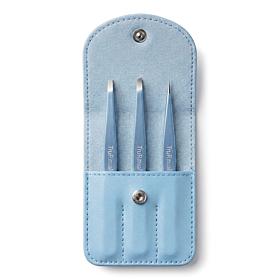 TruRitual 3-Piece Stainless Steel Tweezer Set with Storage Pouch
