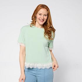 TWRHLL by Christie Brinkley Lace Detail T-Shirt