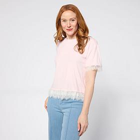 TWRHLL by Christie Brinkley Lace Detail T-Shirt