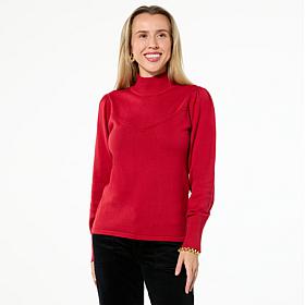 TWRHLL by Christie Brinkley Sweetheart Blouson Sleeve Sweater