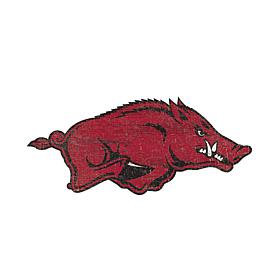 University of Arkansas Distressed Logo Cutout Sign