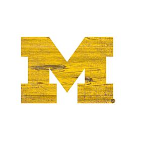 University of Michigan Distressed Logo Cutout Sign