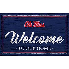 University of Mississippi Team Color Welcome Sign - 11x19"