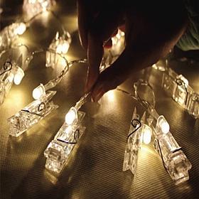 USB-Powered 50 LED Warm White Clip-On String Lights 16.5-foot 