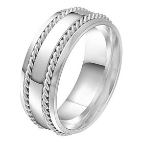 Van Heusen Men's Two-Cable Patterned Band Ring