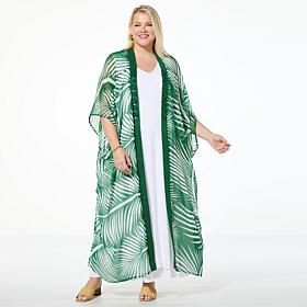 Vince Camuto Jewel Print Open Front Duster