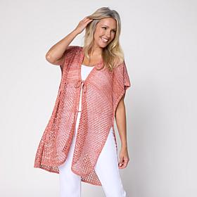 Vince Camuto Marled Knit Tie-Front Ruana