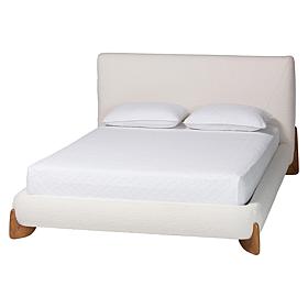 Vinicio Mid-Century Modern Boucle Queen-Size Platform Bed
