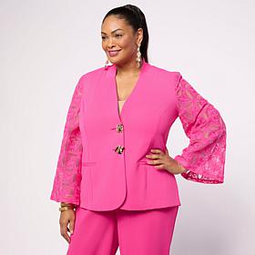 Vivica A. Fox Collection Blazer with Lace Sleeves