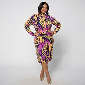Vivica A. Fox Collection Signature Ruched Knit Midi Dress