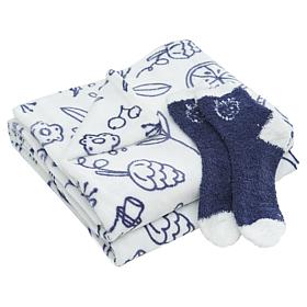 Warm & Cozy 100% Polyester Throw & Sock Set