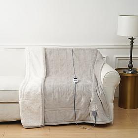 Warm & Cozy Plush to Sherpa Heated Throw