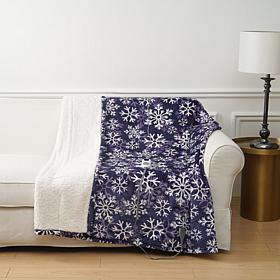 Warm & Cozy Plush to Sherpa Heated Throw